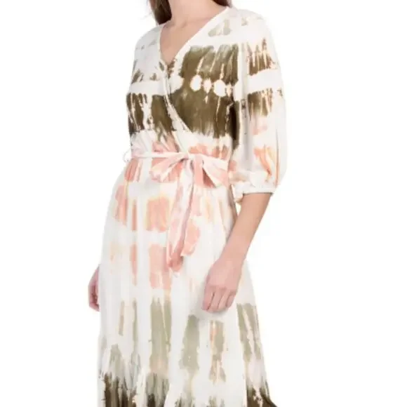 NWT Young Fabulous & Broke Geode Jillian Tie Dye Multi Faux Wrap Tie Waist - Picture 2 of 16